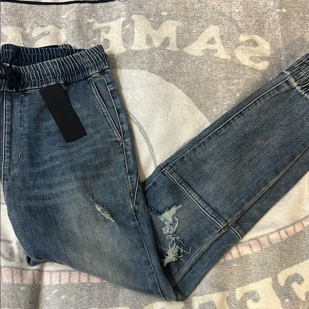 Saint Morta Doomsday Distressed Joggers Vintage Blue - Picture 8 of 15